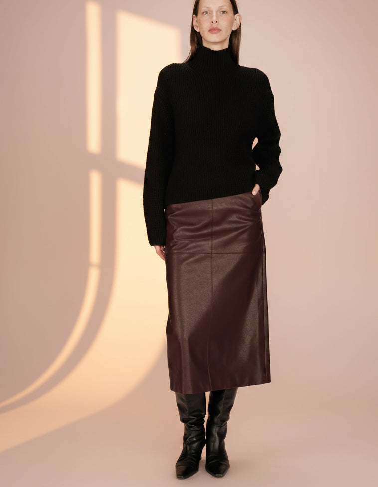 Grace &amp; Mila - Skirt sirene - Wine - Boutique Adam &amp; Eve marque canadienne, marque québécoise