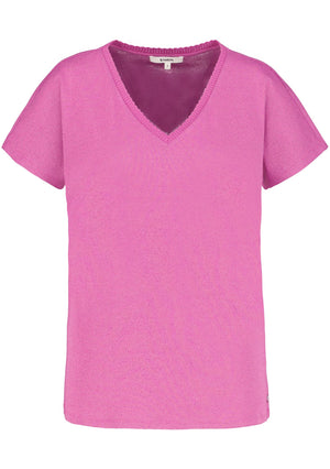Garcia G30004 pink shimmer v-neck t-shirt