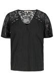 Garcia  G30007 black lace-sleeve top