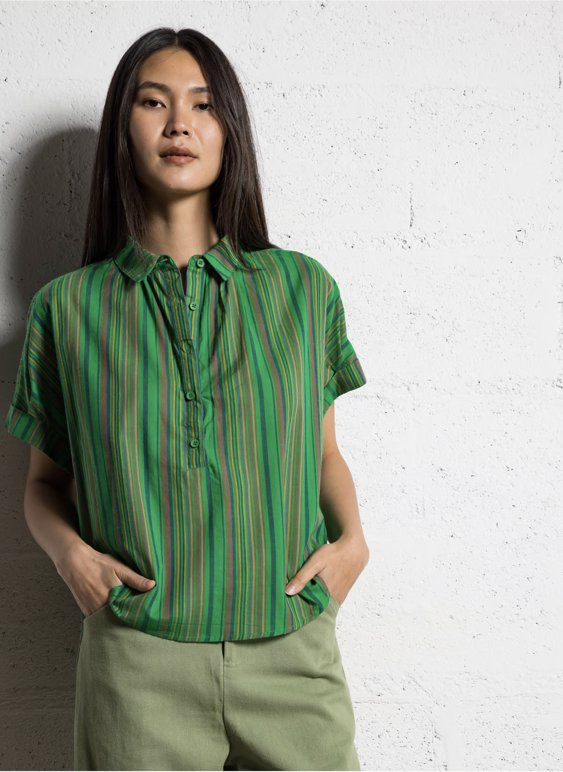The Korner Top T25111034 - Green - Boutique Adam &amp; Eve marque canadienne, marque québécoise