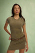 Kuwalla - Dress AMBER - Khaki - Boutique Adam & Eve marque canadienne, marque québécoise