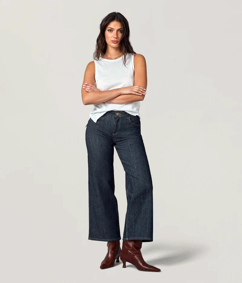 Lola Jeans - Jeans COLETTE Denim Striped- Boutique Adam &amp; Eve marque canadienne, marque québécoise