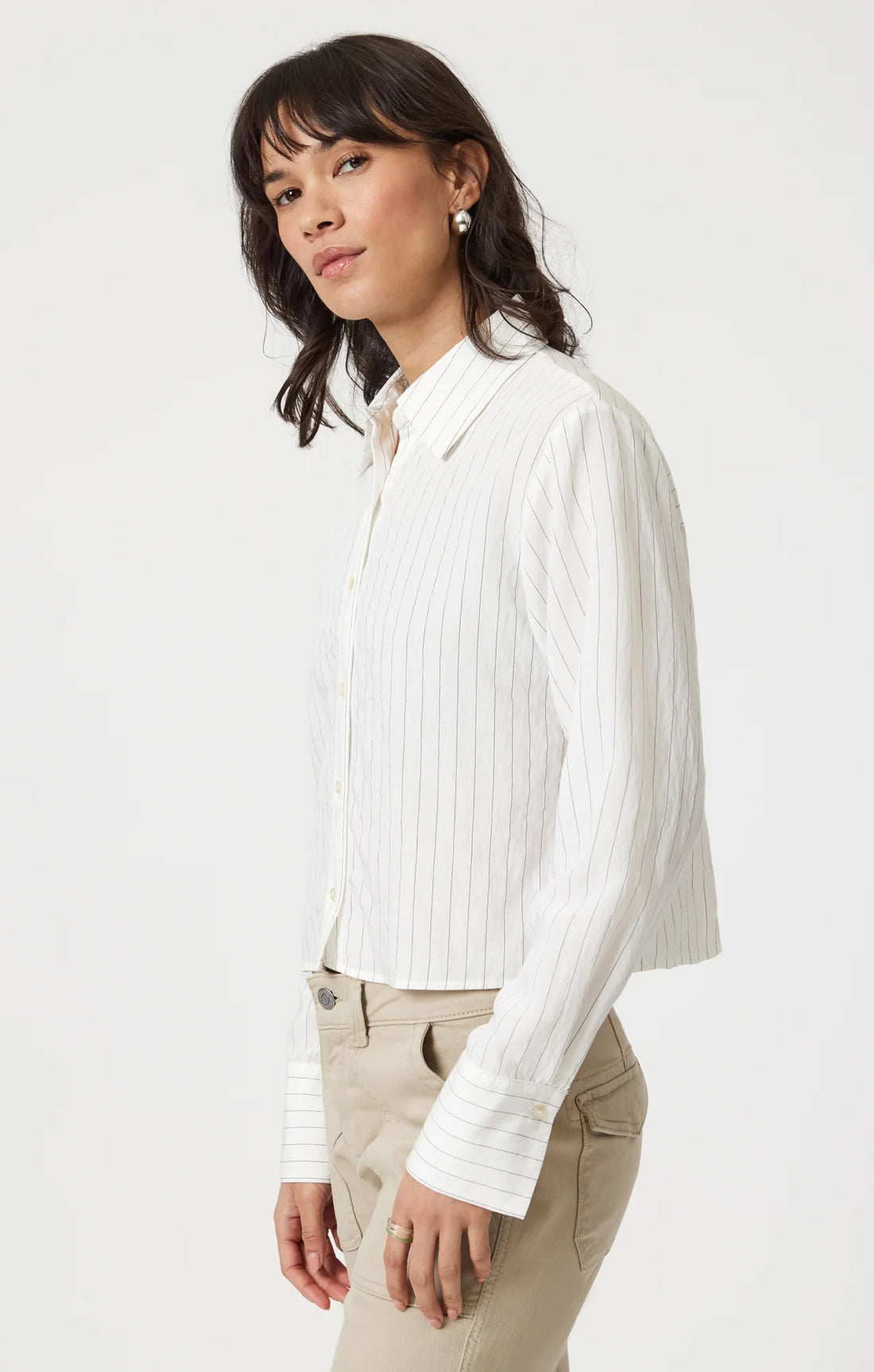 Mavi- Blouse SHORT SHIRT - M1211025 - Off white - Boutique Adam &amp; Eve marque canadienne, marque québécoise