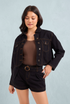 Sadie & Sage AJ3805 Stormy Denim Jacket - Black