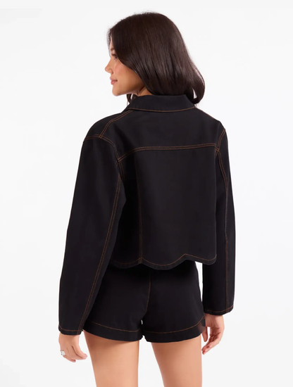 Sadie &amp; Sage AJ3805 Stormy Denim Jacket - Black