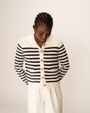 Grace & Mila - Cardigan PAM - striped - Boutique Adam & Eve marque canadienne, marque québécoise