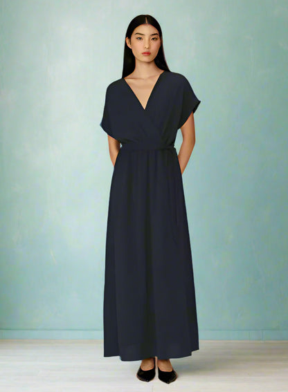 Grace &amp; Mila - Dress PAPILLON - Navy - Boutique Adam &amp; Eve marque canadienne, marque québécoise