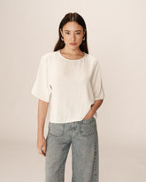 Grace & Mila - Top PAPRIKA - Off white - Boutique Adam & Eve marque canadienne, marque québécoise