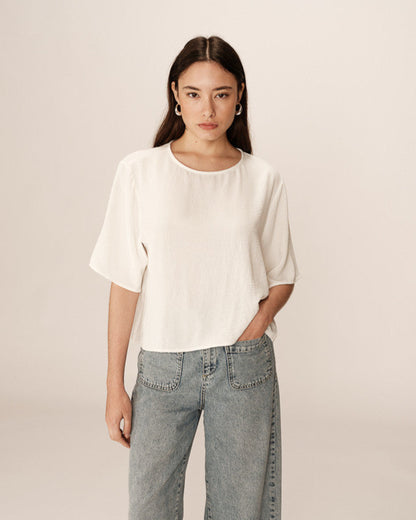 Grace &amp; Mila - Top PAPRIKA - Off white - Boutique Adam &amp; Eve marque canadienne, marque québécoise