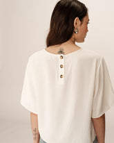 Grace & Mila - Top PAPRIKA - Off white - Boutique Adam & Eve marque canadienne, marque québécoise