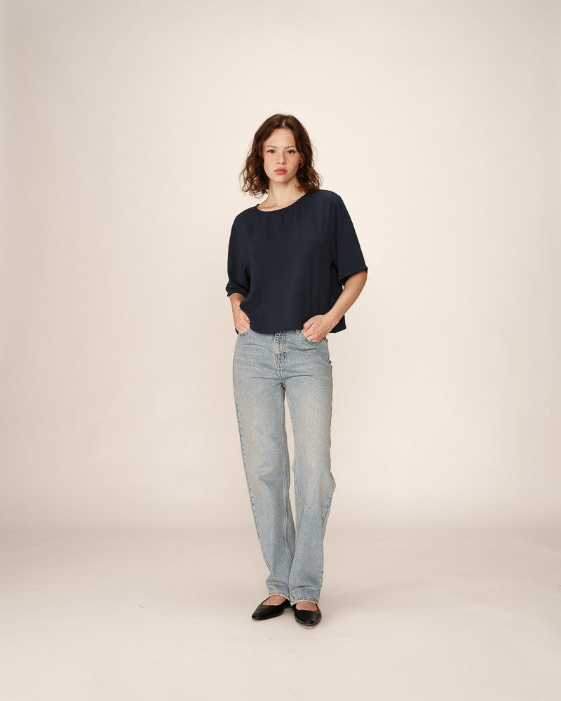 Grace &amp; Mila - Top PAPRIKA - Navy - Boutique Adam &amp; Eve marque canadienne, marque québécoise