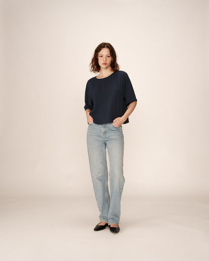 Grace &amp; Mila - Top PAPRIKA - Navy - Boutique Adam &amp; Eve marque canadienne, marque québécoise