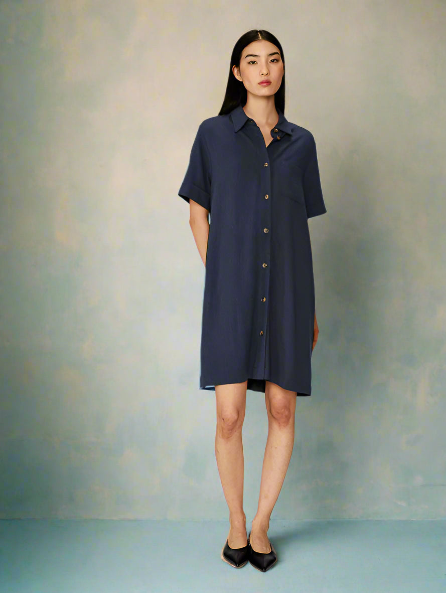 Grace &amp; Mila - Dress PAQUITA - Navy - Boutique Adam &amp; Eve marque canadienne, marque québécoise
