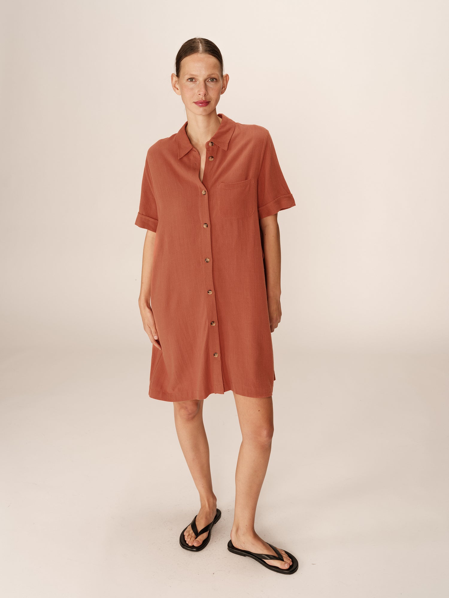 Grace &amp; Mila - Dress PAQUITA - Terracotta - Boutique Adam &amp; Eve marque canadienne, marque québécoise