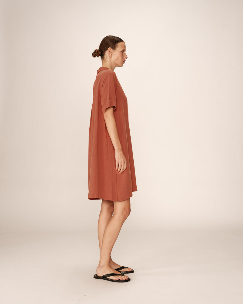 Grace &amp; Mila - Dress PAQUITA - Terracotta - Boutique Adam &amp; Eve marque canadienne, marque québécoise
