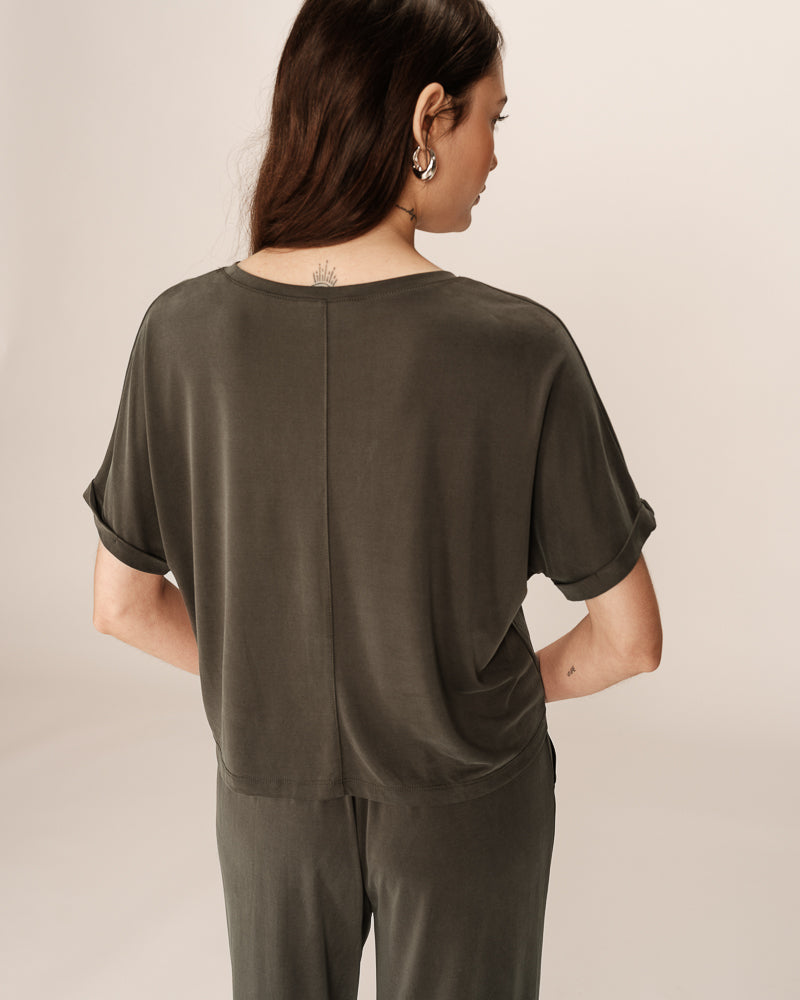Grace &amp; Mila - T-shirt PARMA - Khaki - Boutique Adam &amp; Eve marque canadienne, marque québécoise