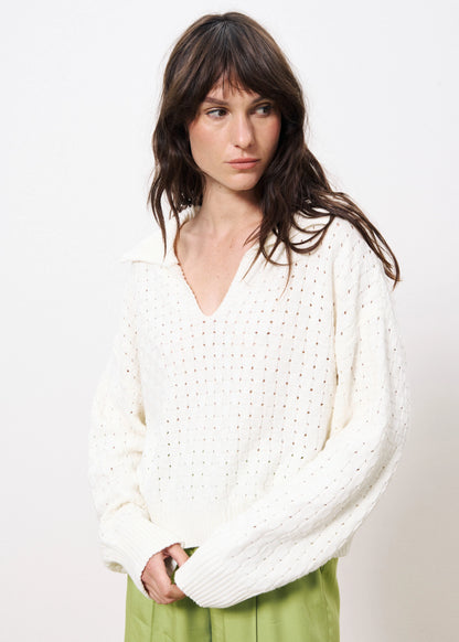 Frnch Sweater PAULIA - off white - Boutique Adam &amp; Eve marque canadienne, marque québécoise