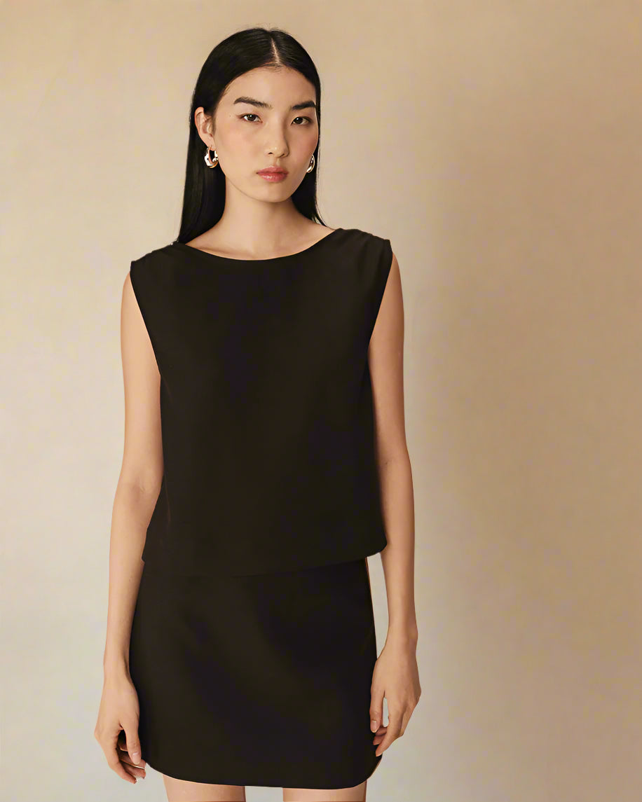 Grace &amp; Mila - Top PAUME - Black - Boutique Adam &amp; Eve marque canadienne, marque québécoise