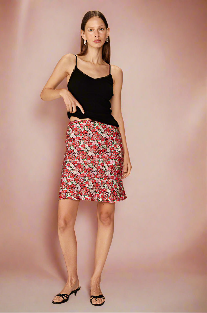 Grace &amp; Mila - Skirt PEARL - Red - Boutique Adam &amp; Eve marque canadienne, marque québécoise