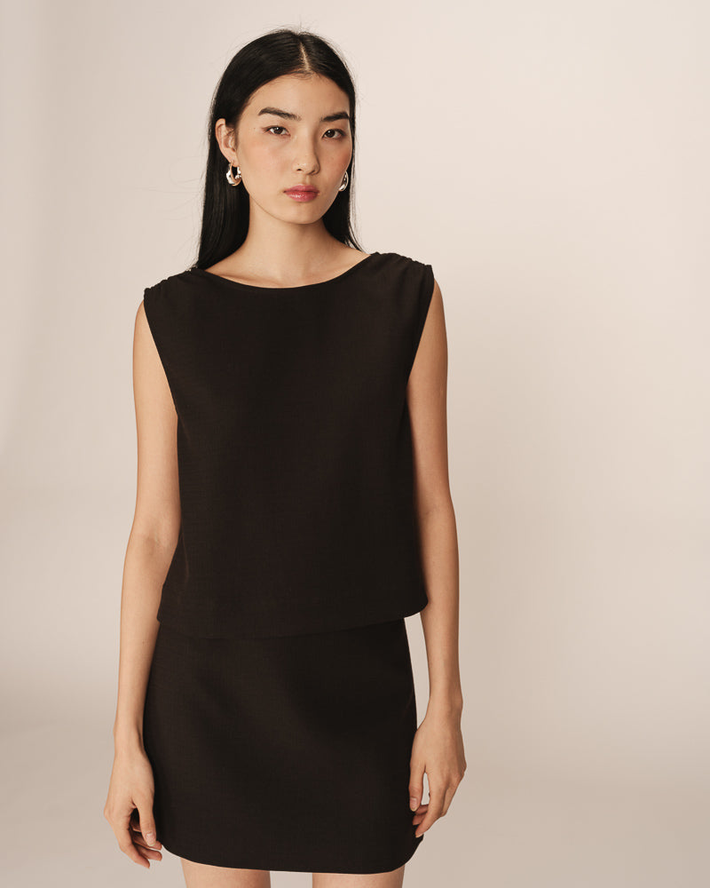 Grace &amp; Mila - Skirt Pekin - Black - Boutique Adam &amp; Eve marque canadienne, marque québécoise