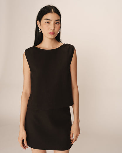 Grace &amp; Mila - Skirt Pekin - Black - Boutique Adam &amp; Eve marque canadienne, marque québécoise