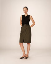 Grace & Mila - Skirt Pencil - Khaki - Boutique Adam & Eve marque canadienne, marque québécoise