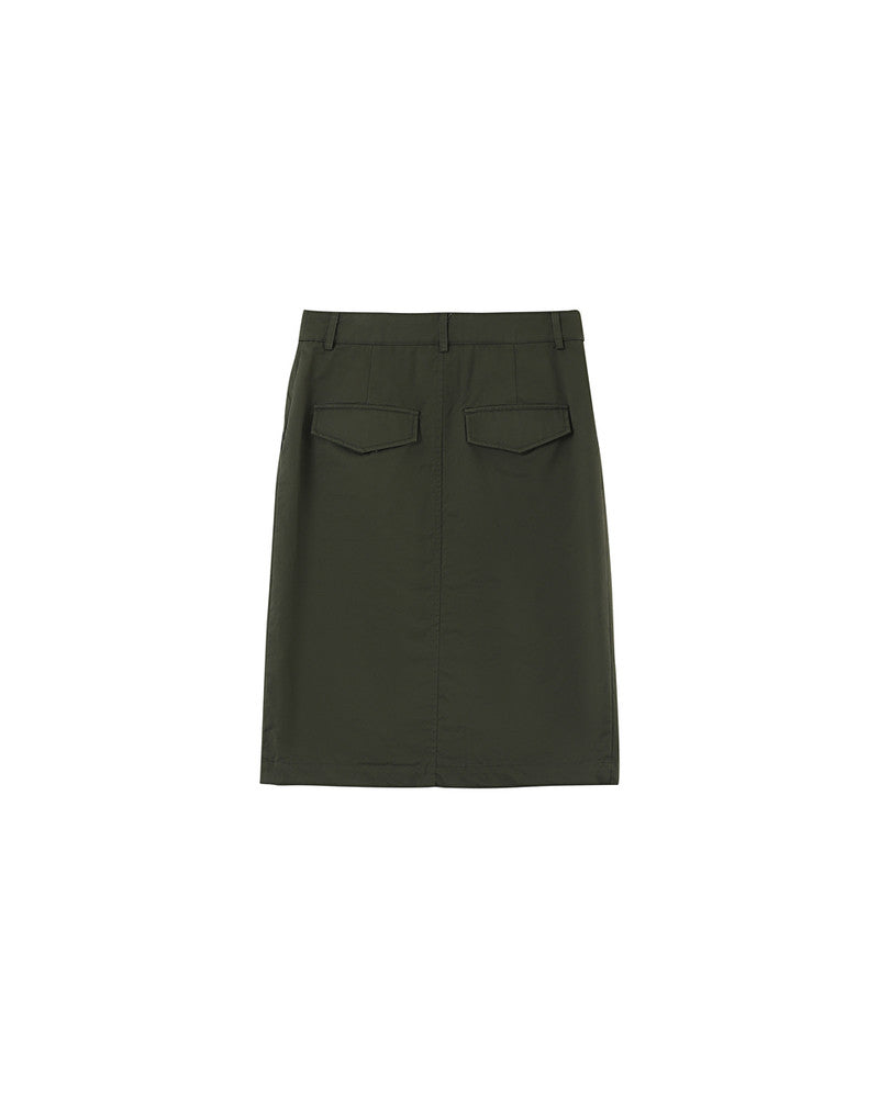 Grace &amp; Mila - Skirt Pencil - Khaki - Boutique Adam &amp; Eve marque canadienne, marque québécoise