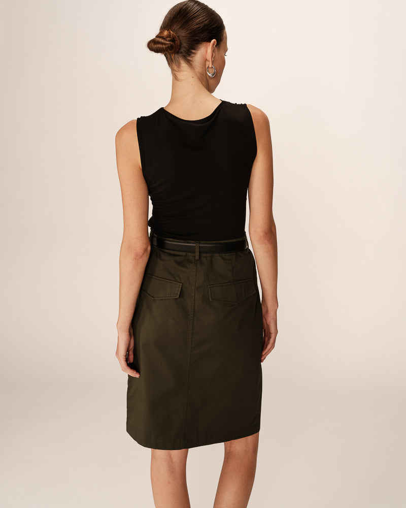 Grace &amp; Mila - Skirt Pencil - Khaki - Boutique Adam &amp; Eve marque canadienne, marque québécoise