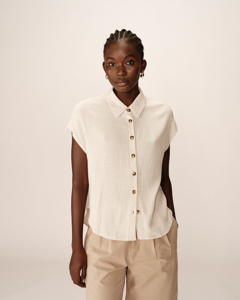 Grace &amp; Mila - Blouse PEREZ - Off white - Boutique Adam &amp; Eve marque canadienne, marque québécoise