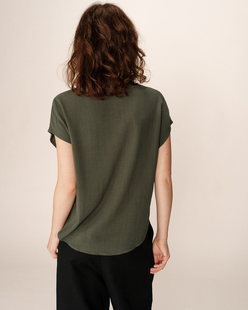 Grace &amp; Mila - Blouse PEREZ - Khaki - Boutique Adam &amp; Eve marque canadienne, marque québécoise