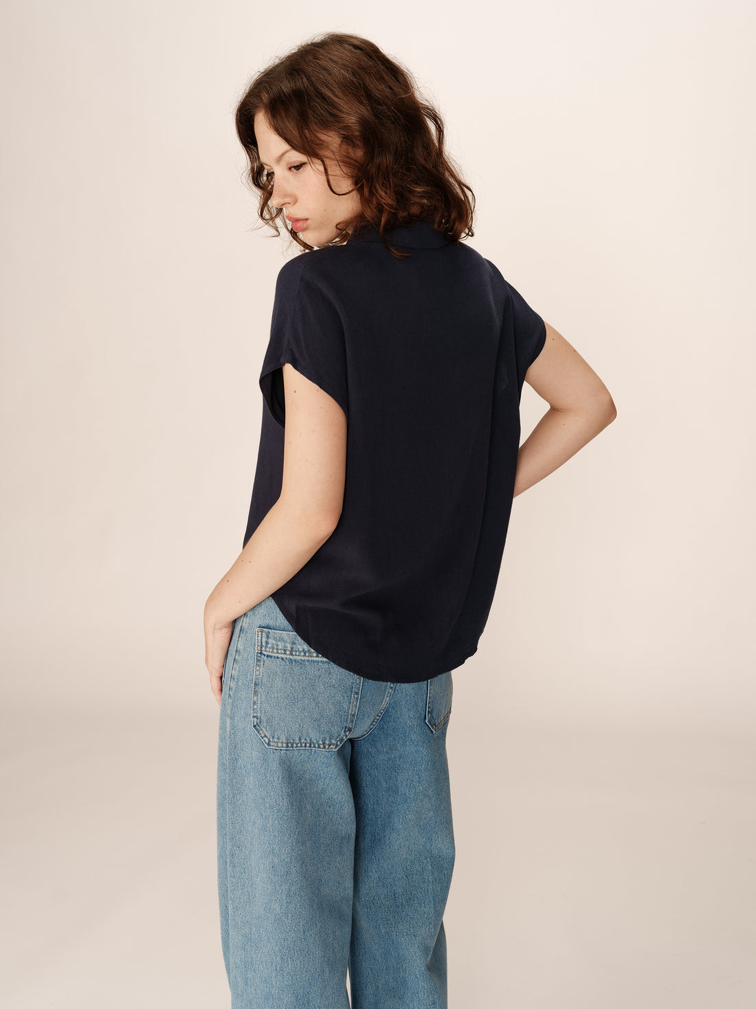 Grace &amp; Mila - Blouse PEREZ - Navy - Boutique Adam &amp; Eve marque canadienne, marque québécoise