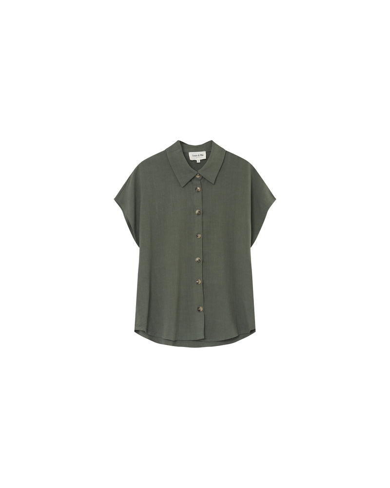 Grace &amp; Mila - Blouse PEREZ - Khaki - Boutique Adam &amp; Eve marque canadienne, marque québécoise