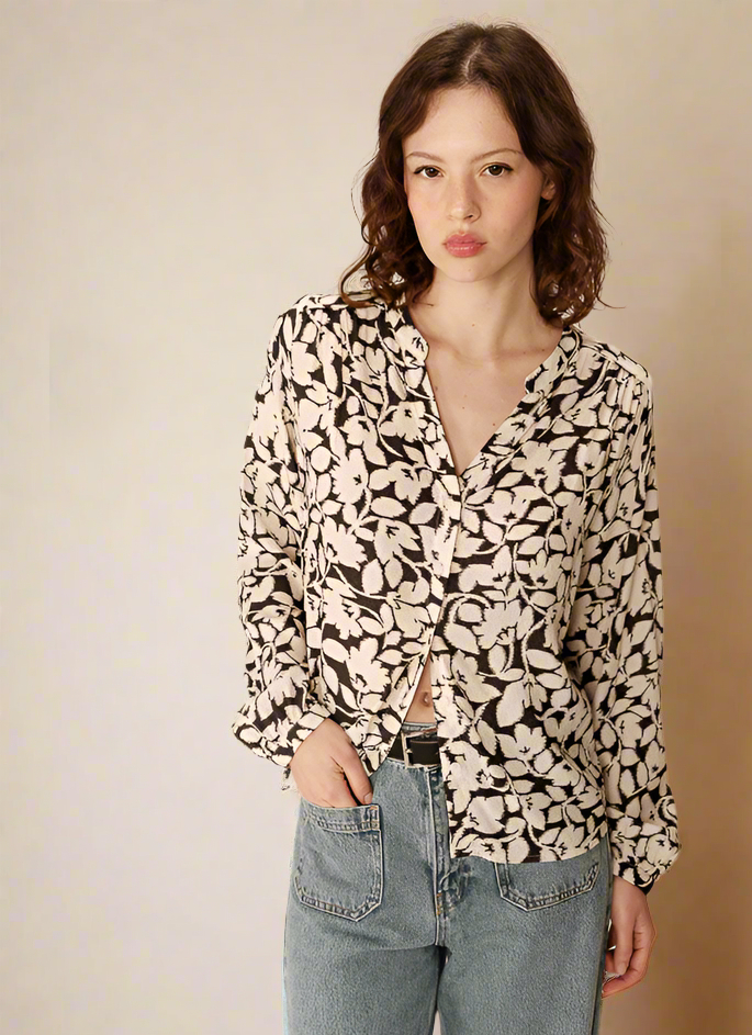 Grace &amp; Mila - Blouse PERRONE - Floral - Boutique Adam &amp; Eve marque canadienne, marque québécoise