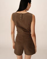 Grace & Mila - Shorts PINO - Khaki - Boutique Adam & Eve marque canadienne, marque québécoise