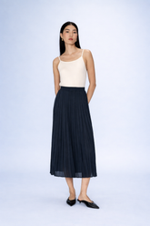Grace & Mila - Skirt PLISSE - Navy - Boutique Adam & Eve marque canadienne, marque québécoise