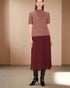 Grace & Mila - Skirt PLISSE - Marron - Boutique Adam & Eve marque canadienne, marque québécoise