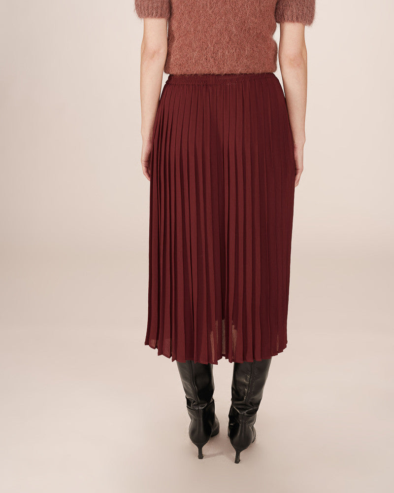 Grace &amp; Mila - Skirt PLISSE - Marron - Boutique Adam &amp; Eve marque canadienne, marque québécoise