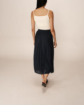 Grace & Mila - Skirt PLISSE - Navy - Boutique Adam & Eve marque canadienne, marque québécoise