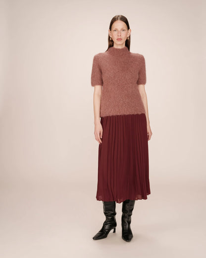 Grace &amp; Mila - Skirt PLISSE - Marron - Boutique Adam &amp; Eve marque canadienne, marque québécoise