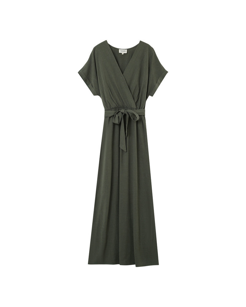 Grace &amp; Mila - Dress POLLEN - Khaki - Boutique Adam &amp; Eve marque canadienne, marque québécoise