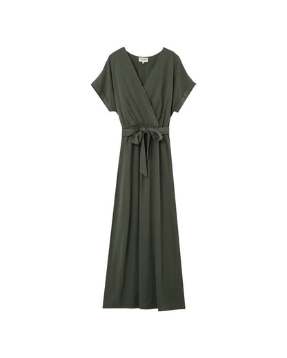 Grace &amp; Mila - Dress POLLEN - Khaki - Boutique Adam &amp; Eve marque canadienne, marque québécoise