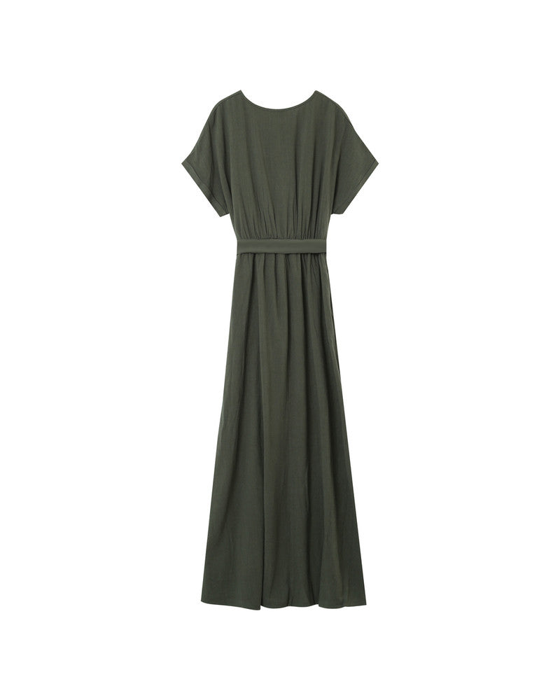 Grace &amp; Mila - Dress POLLEN - Khaki - Boutique Adam &amp; Eve marque canadienne, marque québécoise