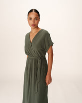 Grace & Mila - Dress POLLEN - Khaki - Boutique Adam & Eve marque canadienne, marque québécoise