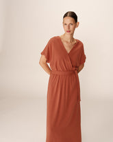 Grace & Mila - Dress POLLEN - Terracotta - Boutique Adam & Eve marque canadienne, marque québécoise