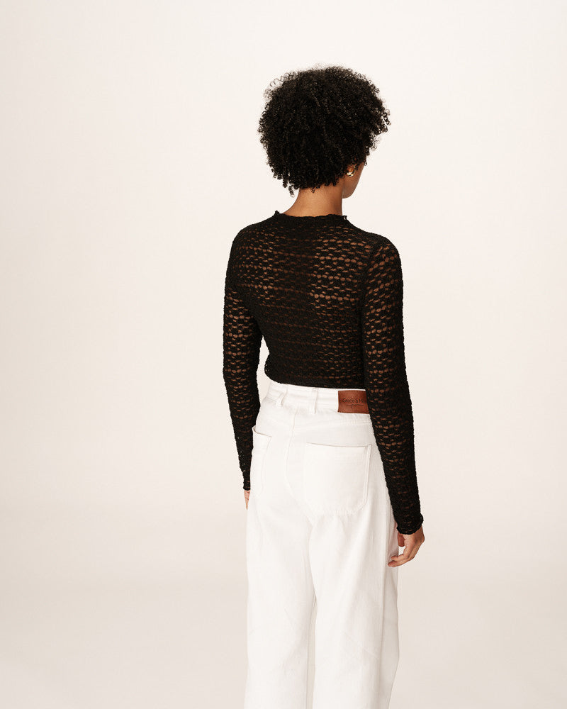 Grace &amp; Mila - Top PRAIRIE - Black - Boutique Adam &amp; Eve marque canadienne, marque québécoise