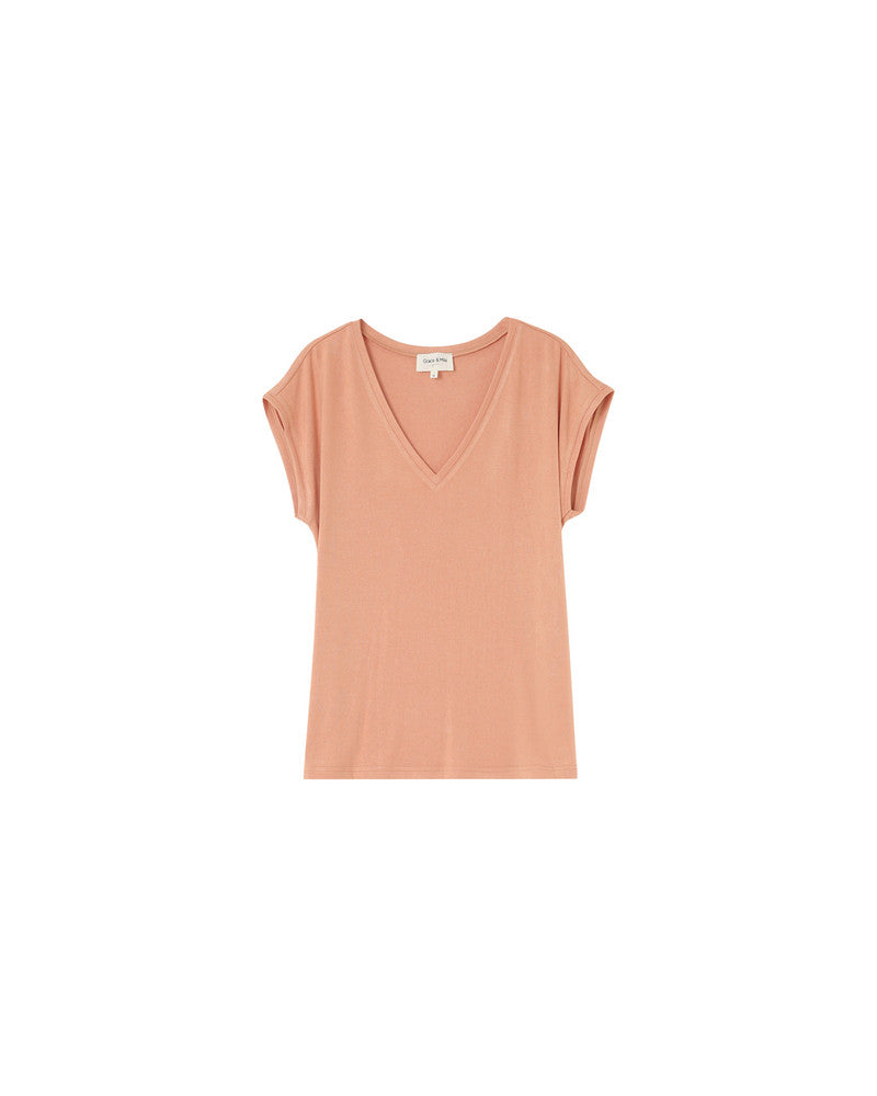 Grace &amp; Mila - T-shirt PROSPER - Orange - Boutique Adam &amp; Eve marque canadienne, marque québécoise