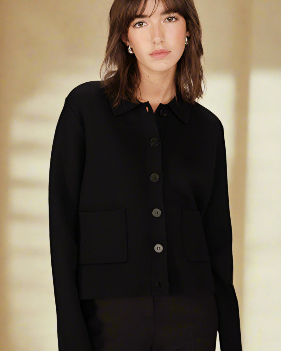 Grace &amp; Mila - Cardigan SAILOR - Black - Boutique Adam &amp; Eve marque canadienne, marque québécoise