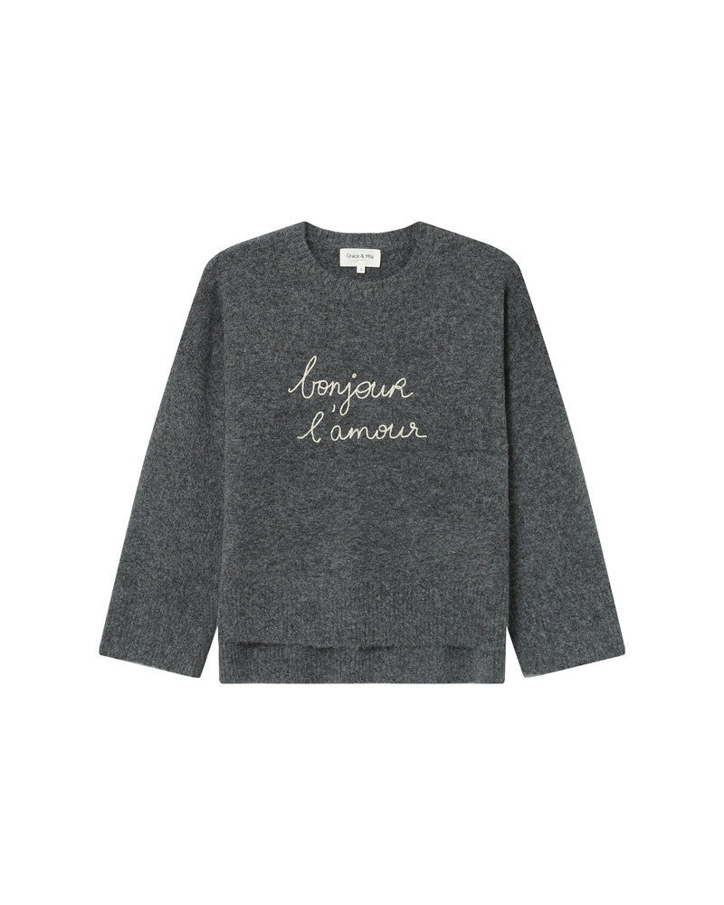 Grace &amp; Mila - Sweater SAINTS - Grey - Boutique Adam &amp; Eve marque canadienne, marque québécoise