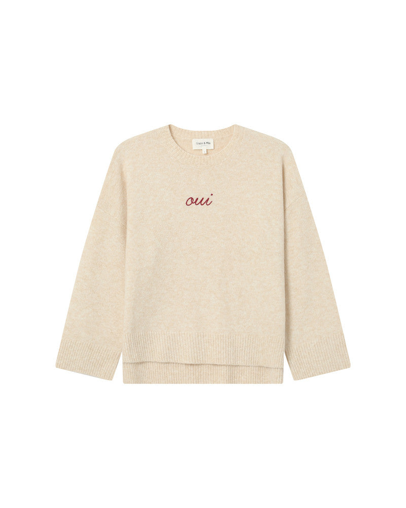 Grace &amp; Mila - Sweater SAINTS - Off white - Boutique Adam &amp; Eve marque canadienne, marque québécoise