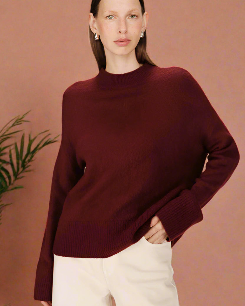 Grace &amp; Mila - Sweater SALTY - Wine - Boutique Adam &amp; Eve marque canadienne, marque québécoise